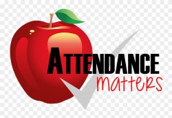 Attendance Matters Sign on an apple and check background
